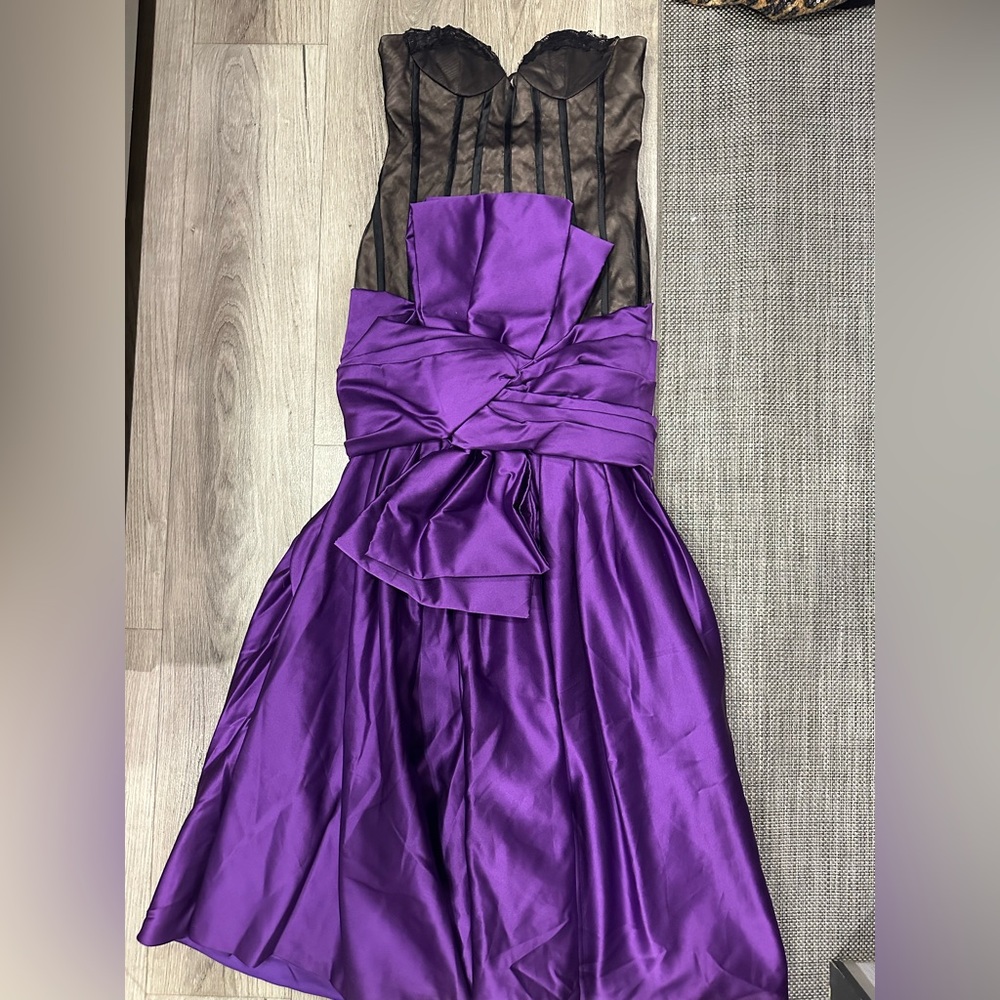 Elegant Purple Strapless Gown